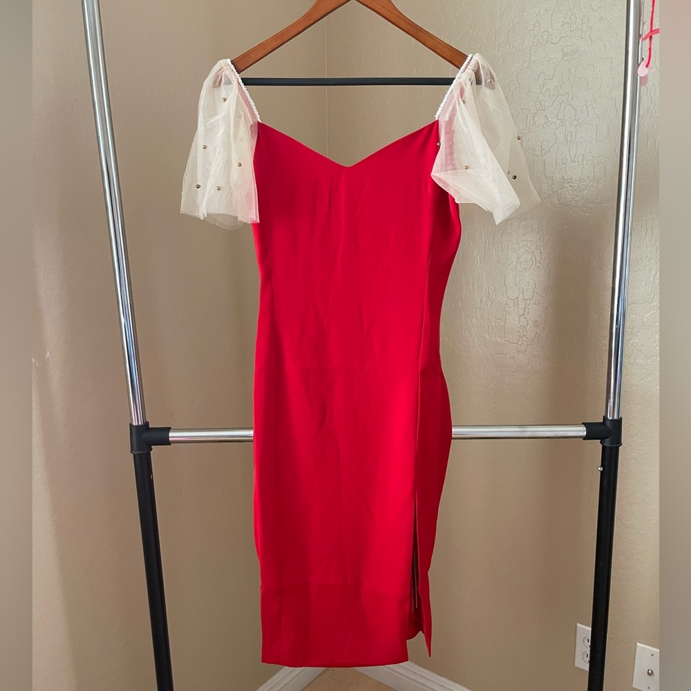 Red backless dress for women. Beautiful, soft and comfortable.